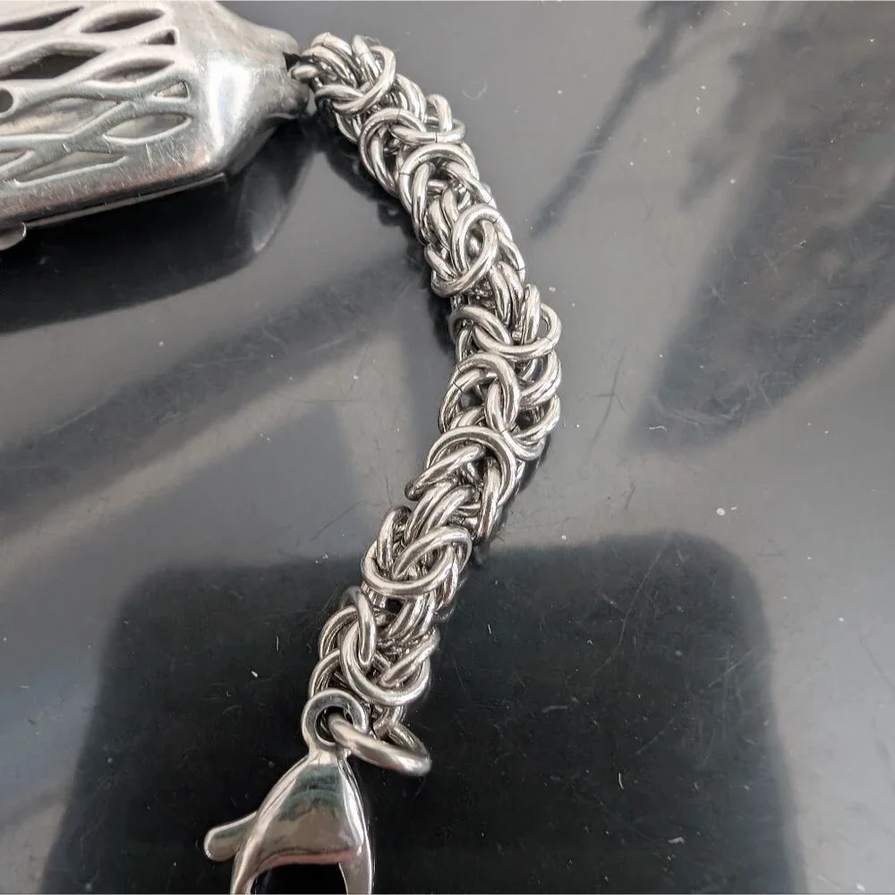 V-Moro Fitbit Flex 2 Byzantine Chain Bracelet Stainless Steel Adjustable